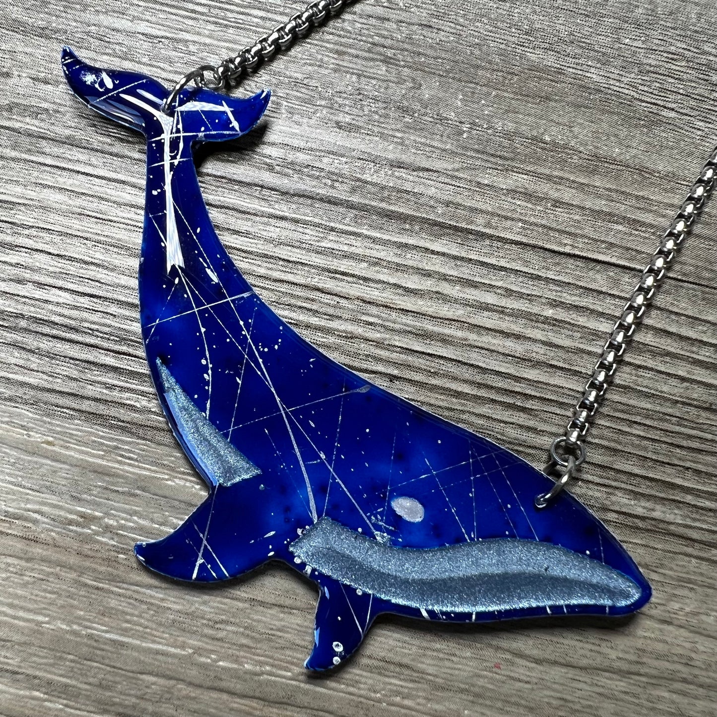 Blue Whale Adjustable Pendant Necklace