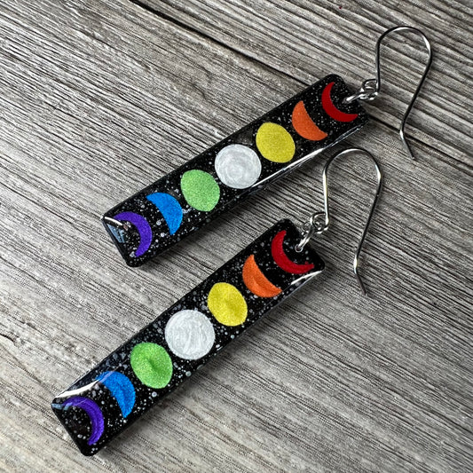 Lunar Phase Dangle Earrings