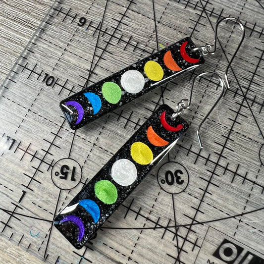 Lunar Phase Dangle Earrings
